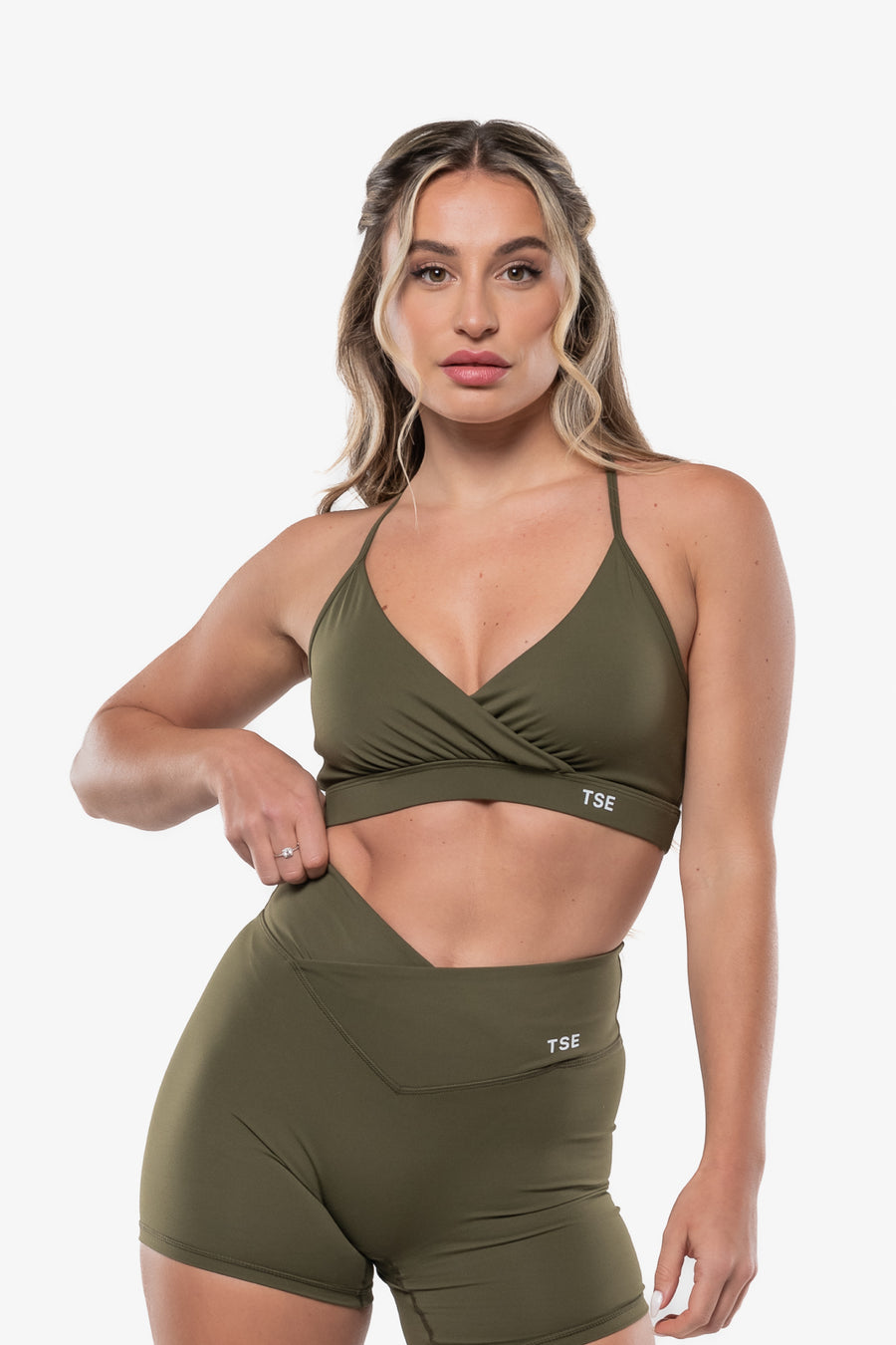BRASSIÈRE CROSSED AJUSTABLE SMOOTH-FIT - KAKI