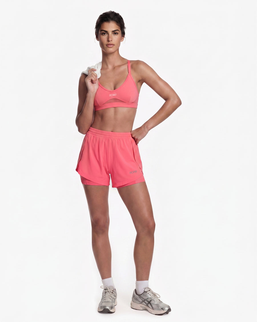 Power Mesh Sports Bra - Papaya